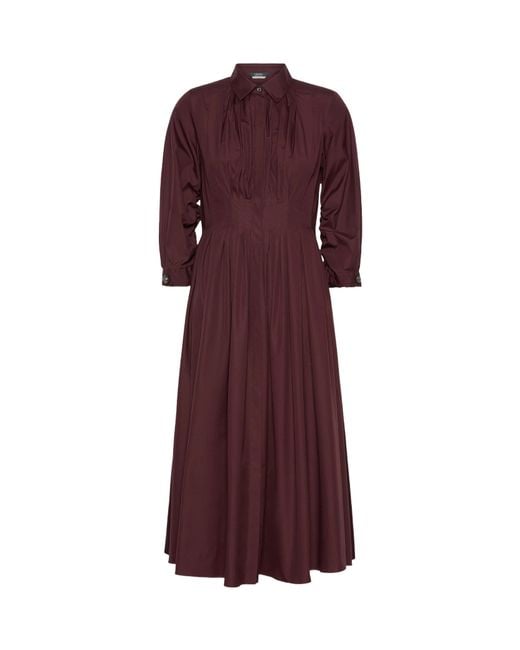 Max Mara Purple Cotton Poplin Shirt Dress