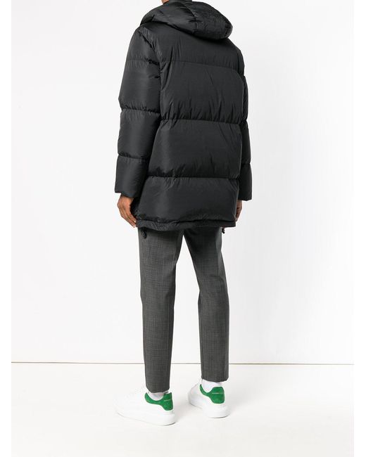 MSGM Black Logo Printed Down Jacket for men