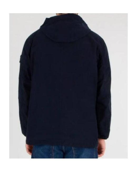 Stone Island Blue Logo Patch Hooded Jacket for men