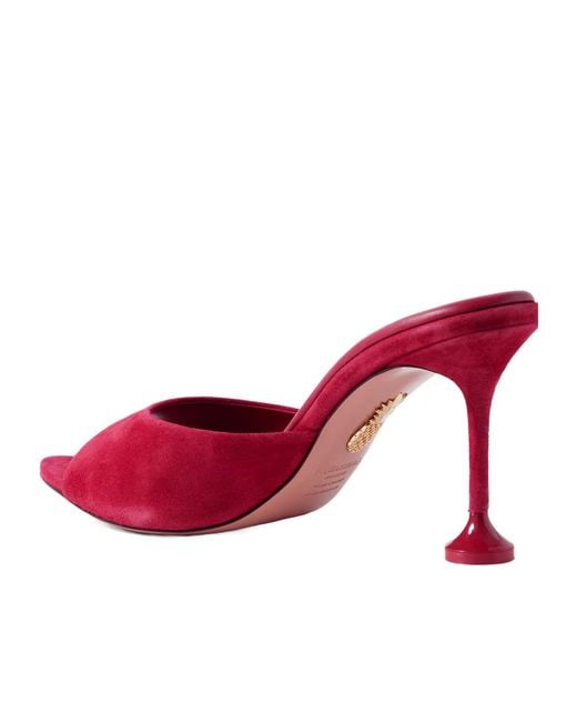 Aquazzura Pink Suede Mules
