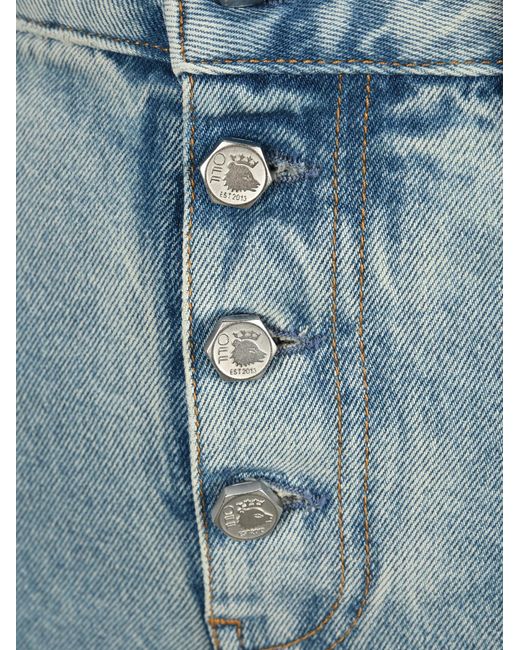 Off-White c/o Virgil Abloh Blue High-Rise Straight-Leg Jeans