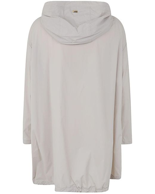 Herno Gray Zip-Up Drawstring Coat