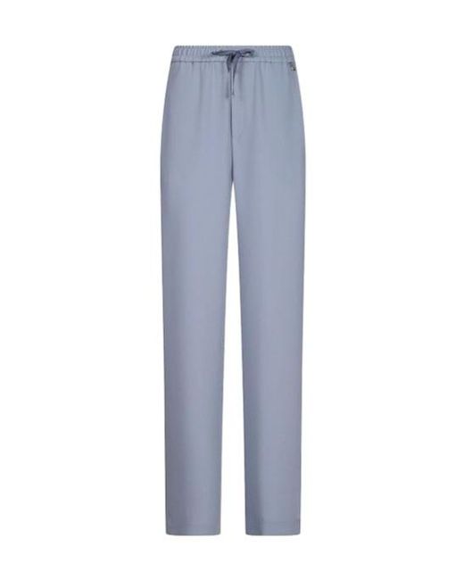 Herno Blue Drawstring Wide-Leg Pants