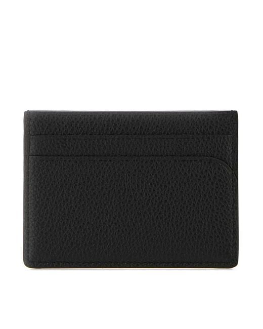Jil Sander Black Grained-Leather Card Holder for men