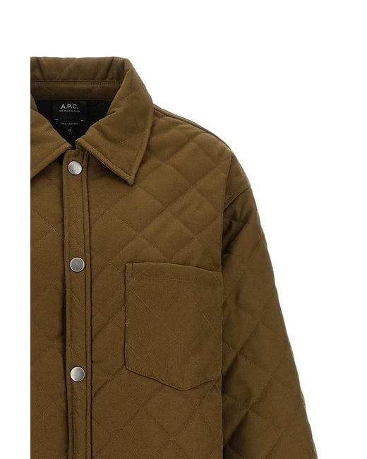 A.P.C. Green Georges Quilted Jacket for men