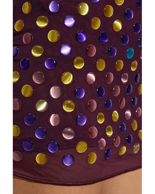 Oseree Purple Mesh Skirt
