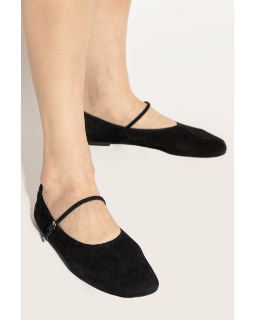 Tory Burch Black Suede Ballet Flats