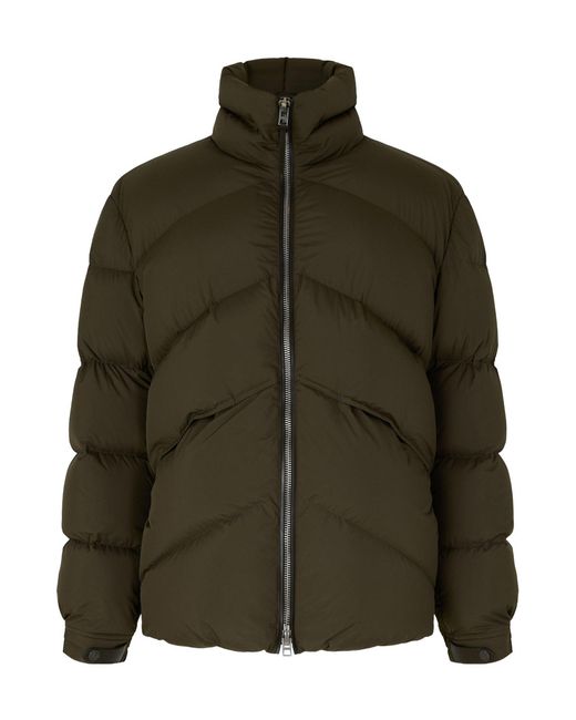 Tom Ford Green Stand Collar Short Down Jacket for men