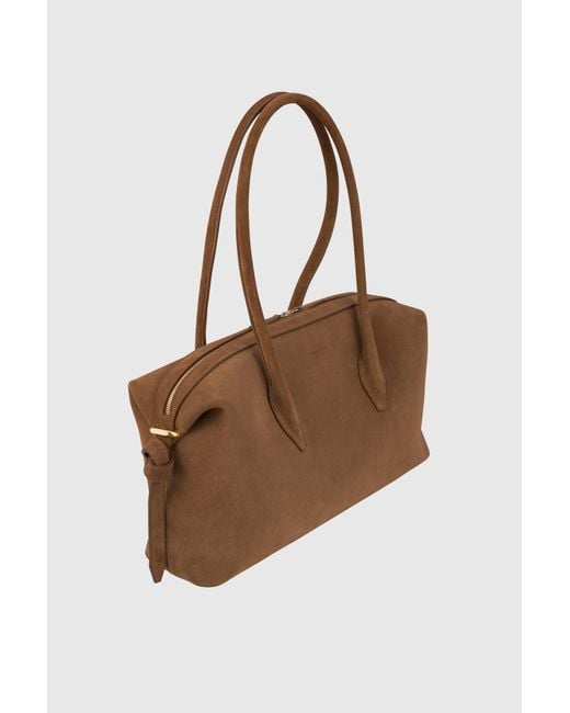 Yuzefi Brown Brioche Duffle Shoulder Bag