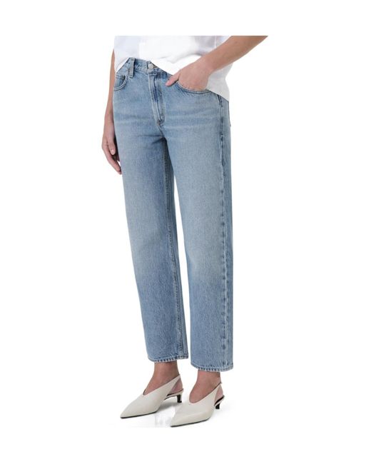 Agolde Blue Valen Mid-Rise Straight Leg Jeans