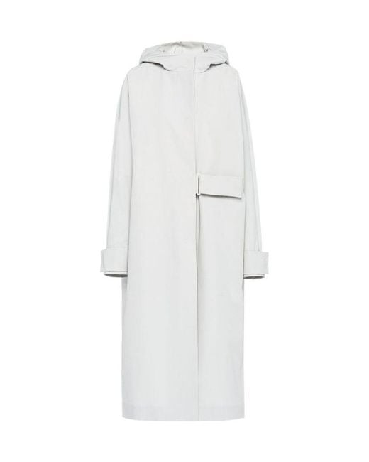 Prada White Tech Poplin Coat