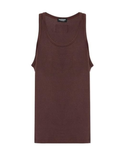 DSquared² Purple Logo-Patch Vest for men