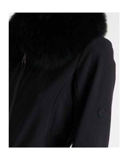Yves Salomon Black Shearling-Trimmed Belted Ski Suit