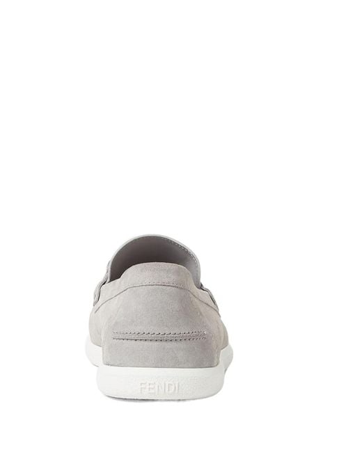 Fendi Gray O'Lock Slip-On Loafers for men