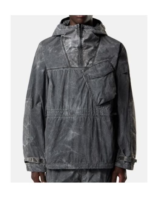 Stone Island Gray Anorak Short Parka for men