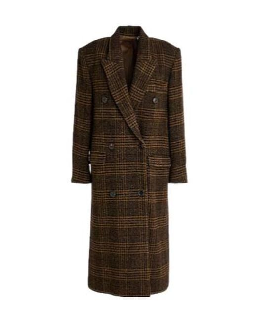 Isabel Marant Brown Plaid Doublebreasted Long Coat