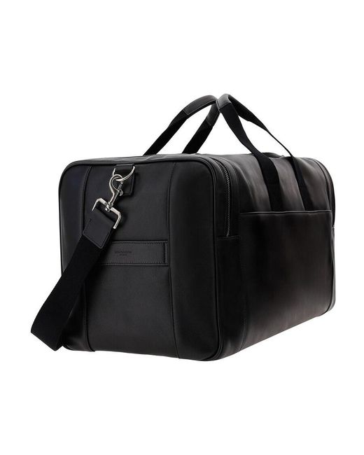 Saint Laurent Black Leather Holdall for men