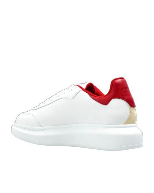 McQueen White Oversized Logo Embossed Sneakers for men