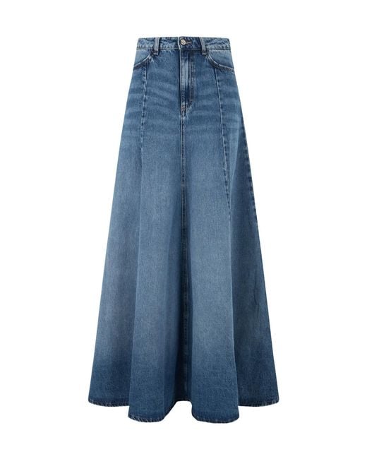 ICON DENIM Blue Cora Long Denim Skirt
