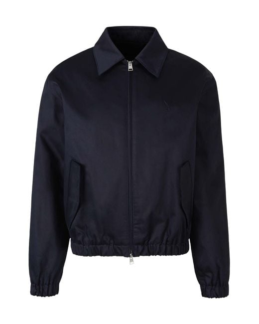 AMI Blue Ami Ami De Coeur Zipped Jacket for men