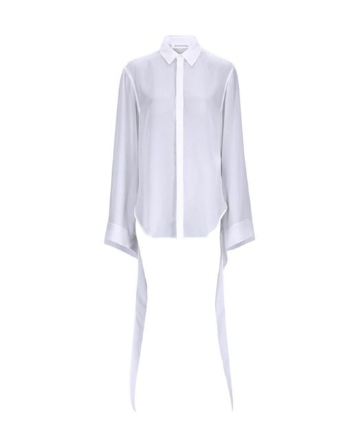 Frankie Shop White Tie-Detail Shirt
