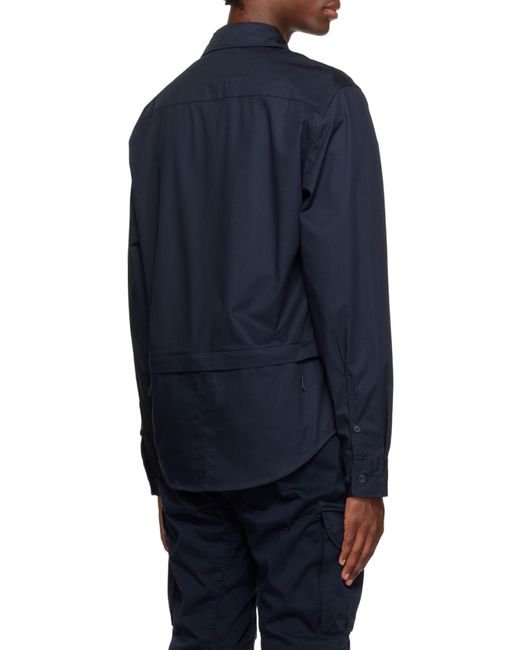C P Company Blue Long-Sleeved Shirt Jacket for men
