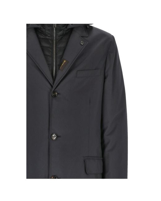Moorer Gray Button-Down Hooded Coat for men