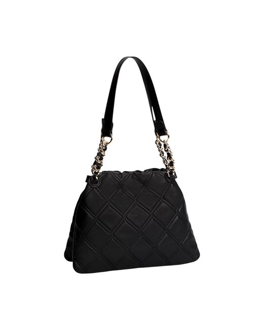 Tommy Hilfiger Black Quilted Tote Bag