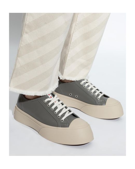Marni Gray Logo Patch Platform Pablo Sneaker