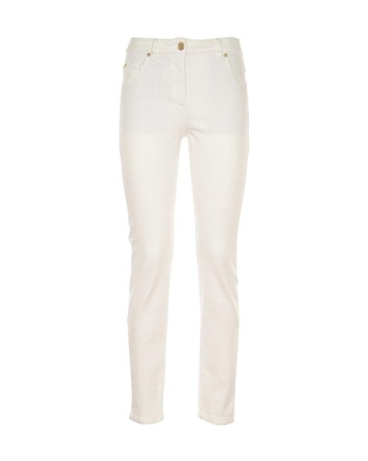 Brunello Cucinelli White Mid-Rise Straight-Leg Jeans