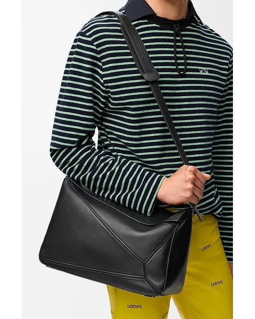 Loewe Black Large Featherlight Puzzle Bag for men