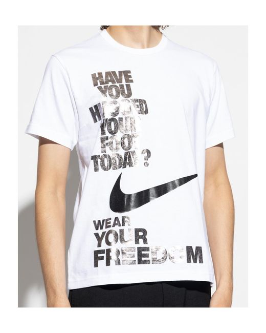 Comme des Garçons White Crew Neck Short-Sleeved T-Shirt for men