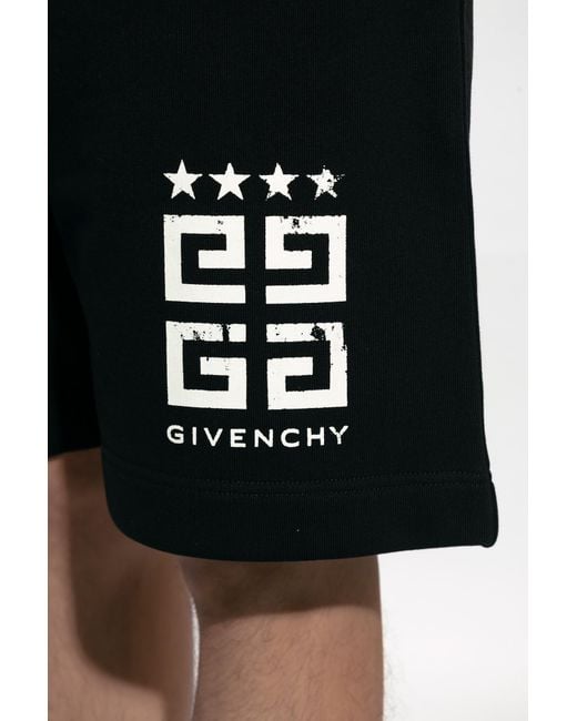Givenchy Black Logo Printed Shorts for men