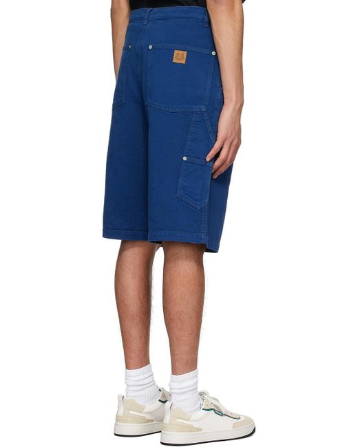 KENZO Blue Logo-Patch Denim Bermuda Shorts for men