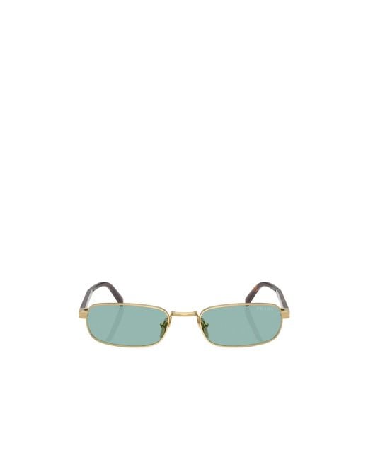 Prada Green Eyewear Rectangular Frame Sunglasses for men