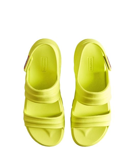 Hunter Yellow Logo Sandals
