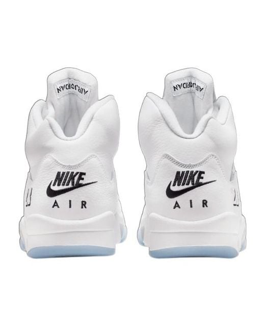 Nike White Air Jordan 5 Retro Lace-Up Sneakers for men