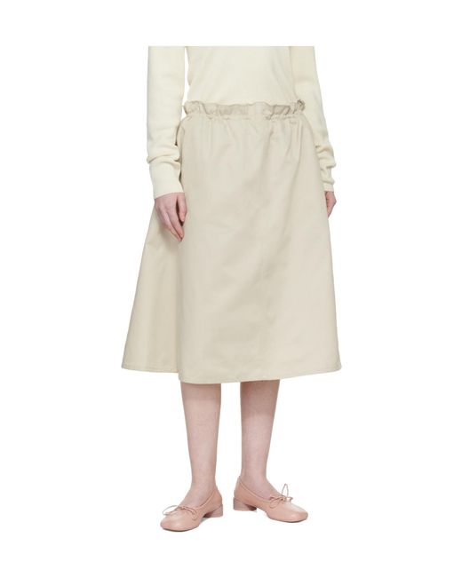 MM6 by Maison Margiela Gray Elasticated Waistband Midi Skirt
