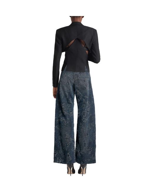 DIESEL Blue Dark Wide-Leg Jeans