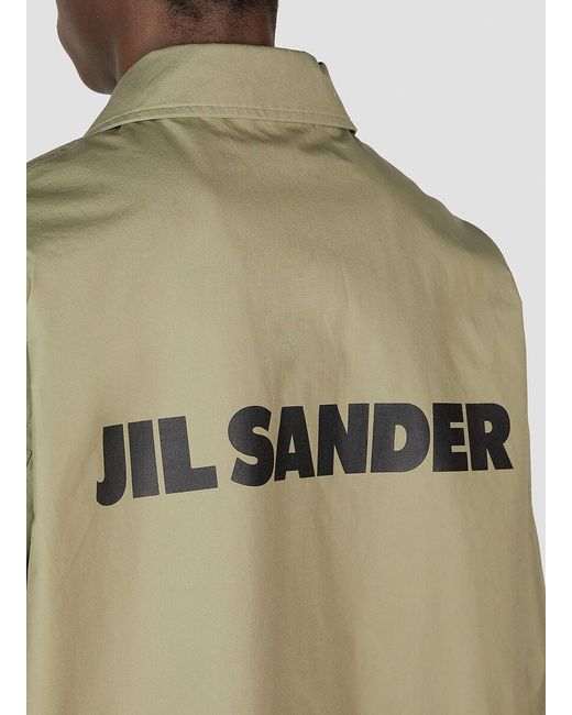 Jil Sander Natural Logo Printed Long-Sleeved Jacket for men