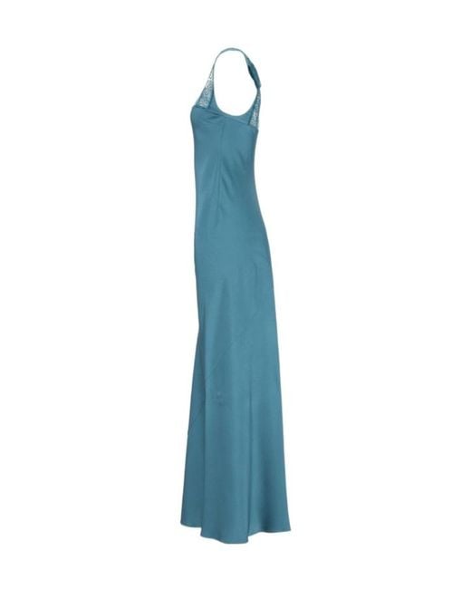 Forte_forte Blue Lace-Trim Long Dress