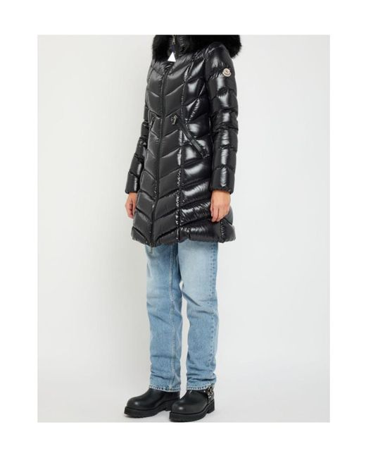 Moncler Black Fulmarus Quilted Glossed Shell Coat