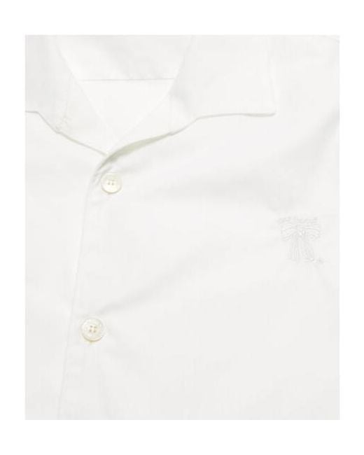 Acne White Logo Embroidered Poplin Shirt for men