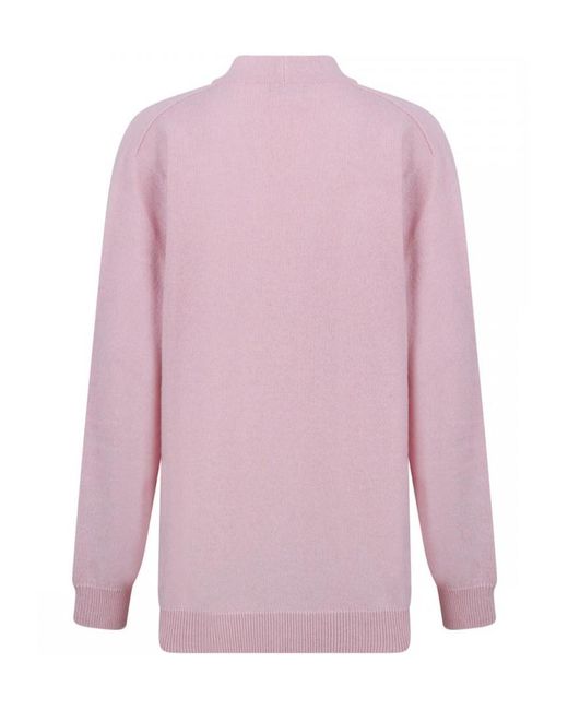Balmain Pink Button-Up Knit Cardigan