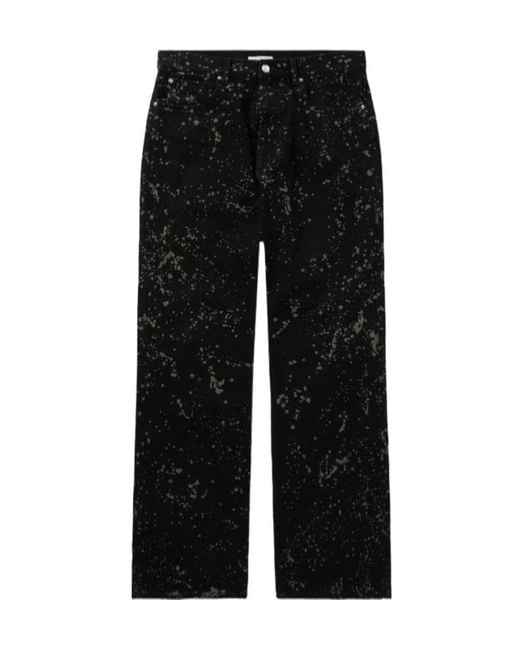 1989 STUDIO Black Paint-Splatter Wide-Leg Jeans for men