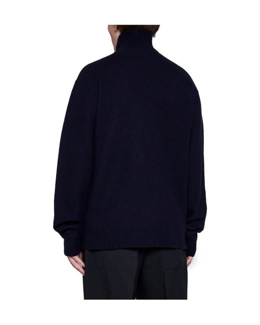 Jil Sander Gray Turtleneck Knitted Jumper for men
