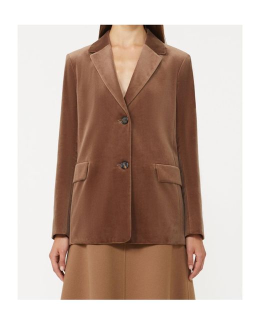 Max Mara Brown 'S Single-Breasted Tailored Blazer