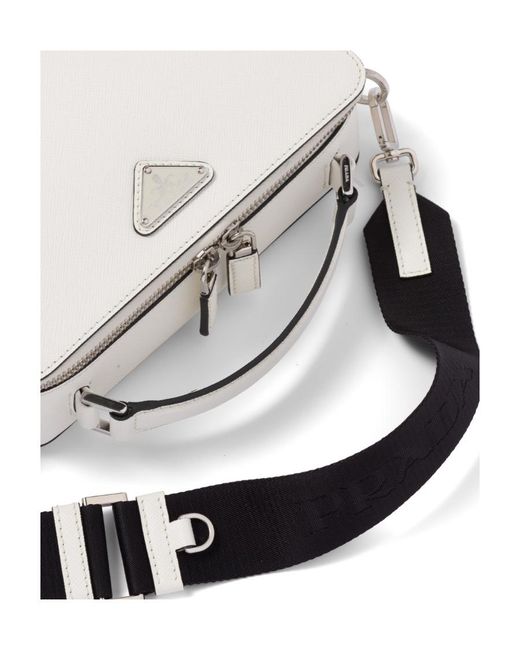 Prada Metallic Brique Medium Saffiano Leather Bag for men