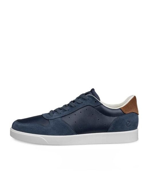 Ecco Blue Street Lite Leather Trainer for men