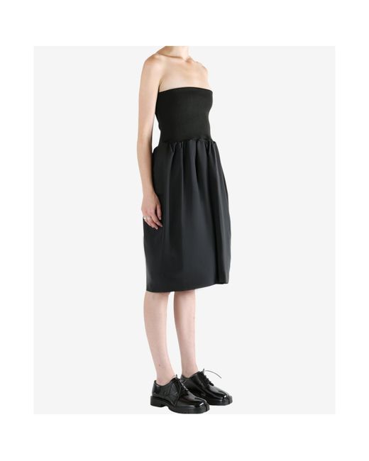 Amomento Black Shirring Flare Skirt